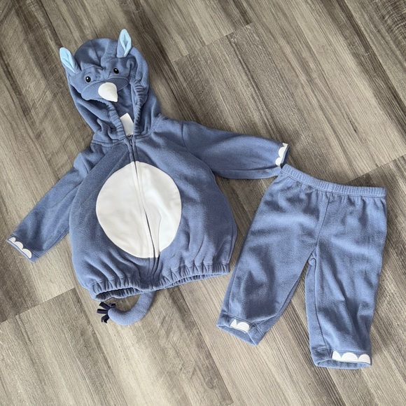 Carter's Halloween Rhino Animal Plush Costume 3-6 months Boys Girls Set infant - Picture 2 of 7